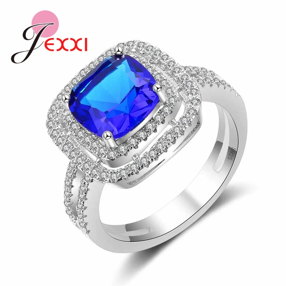 

Charm Engagement Ring For Women Jewelry Gift 925 Sterling Silver Austrian Crystal Wedding Anillos Bijoux With Cubic Zircon