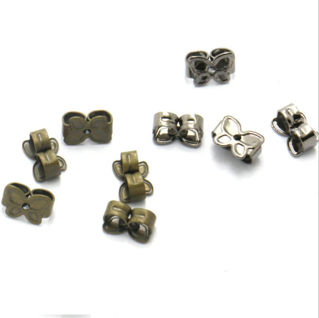 

150pcs Wholesale Antique Bronze 6*4mm Butterfly-shaped Earring Back Stoppers-Ear Post Nuts Findings for Earring Studs