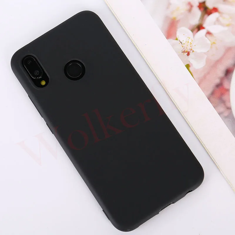 Black Мягкий силиконовый яркий матовый чехол для huawei P20 Lite P30 Pro Honor 8C 8X9 mate 20 10 Lite P Smart Y6 Prime Y7 Pro чехол - Цвет: Black
