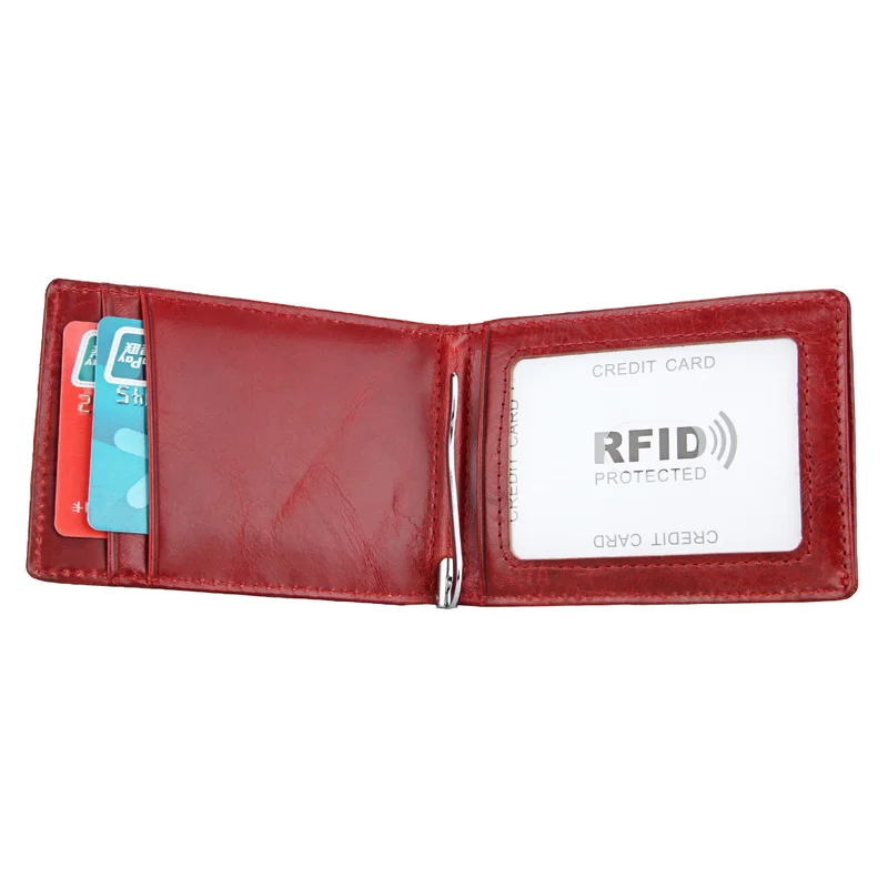 Кошелек из натуральной кожи с RFID защитой и зажимом для денег|Зажимы денег| |