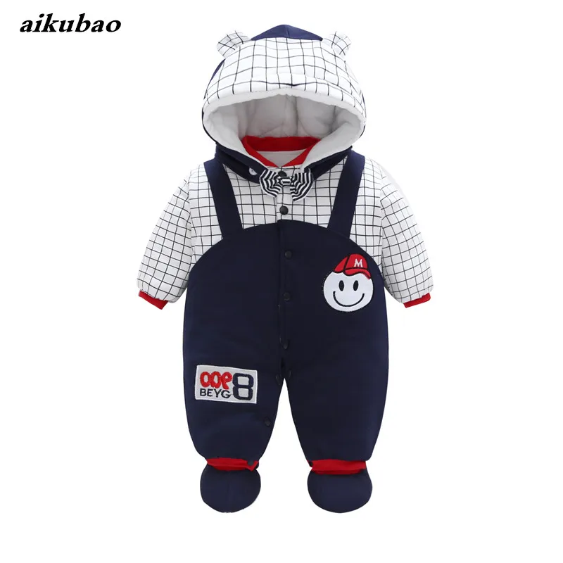 Winter infants jumpsuit romper baby boy girl thickening long sleeve hooded detachable | Детская одежда и обувь