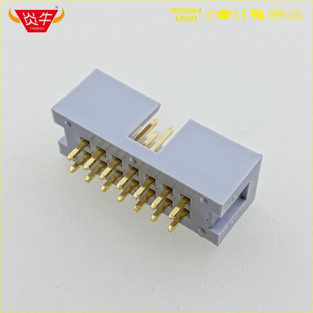 DC3 14P серый и белый 14 pin IDC розетка коробка 2 54 мм Шаг заголовок прямой соединитель