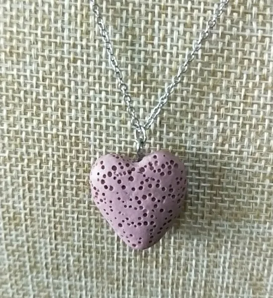 Ожерелье с аромадиффузором из лавы в форме сердца 12 цветов | Украшения и