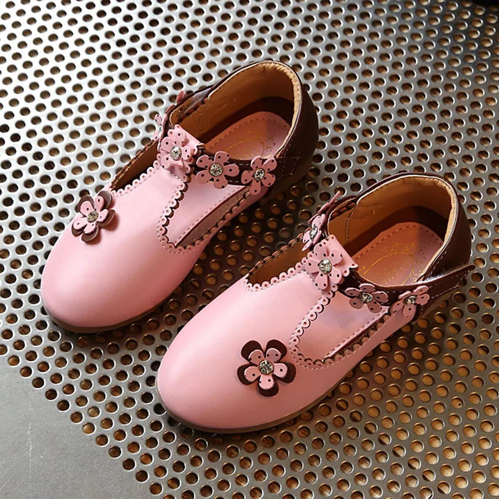 SAGACE/кожаная обувь для девочек детская принцессы с цветочным рисунком