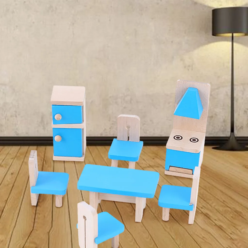 Мини мебель игровой домик игрушки развивающие Diy небольшой ролевые деревянная