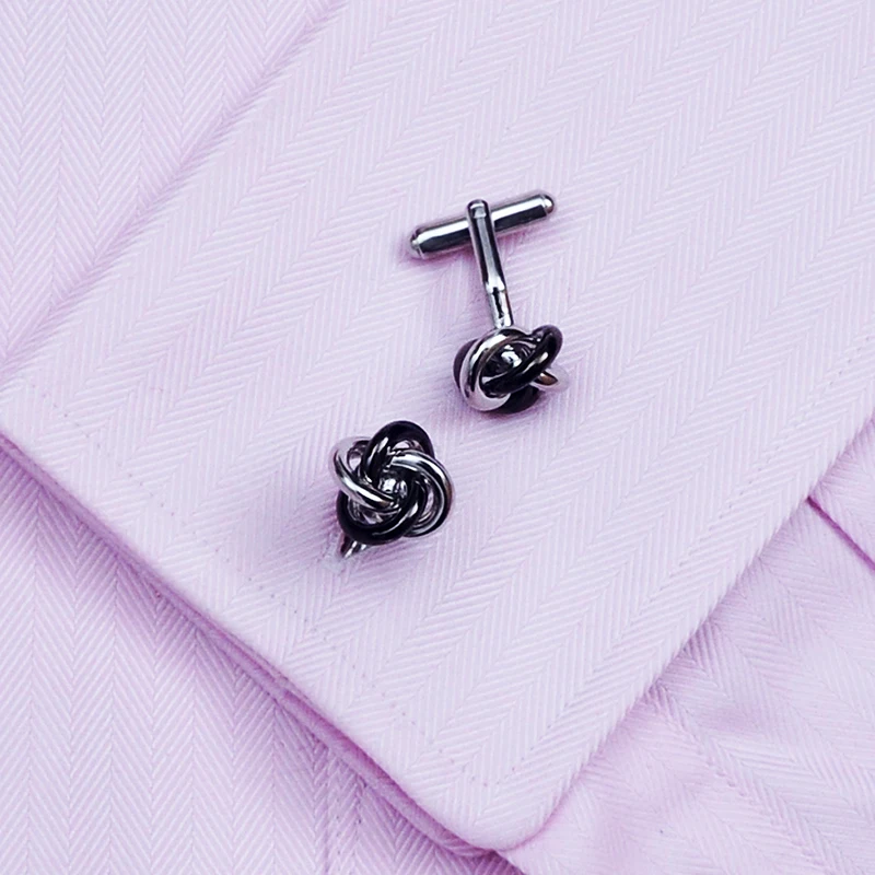 Мужские французские запонки KFLK серые/черные на пуговицах модные ювелирные