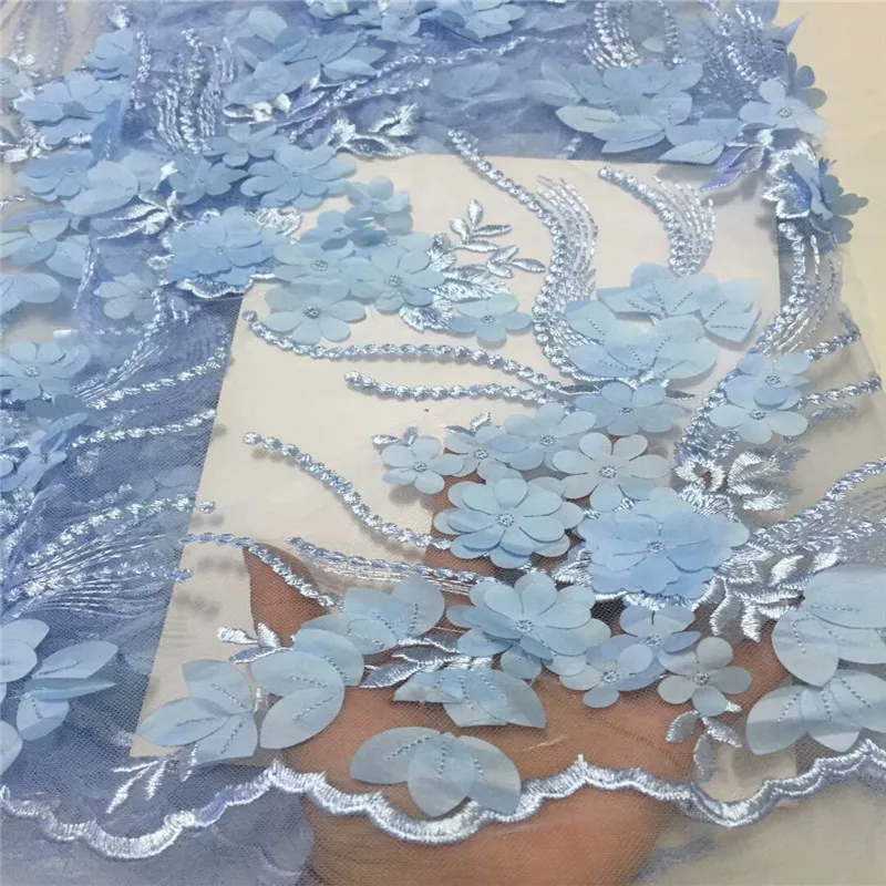 Наиболее популярные Нигерии кружевной ткани 2018 вышитые Нигерия объемный цветок