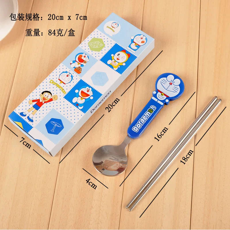 1set Gift Boxes of Doraemon Cat Spoon Chopsticks Tableware Set Wedding In Return Gifts Small Party Supplies 2143WG | Дом и сад