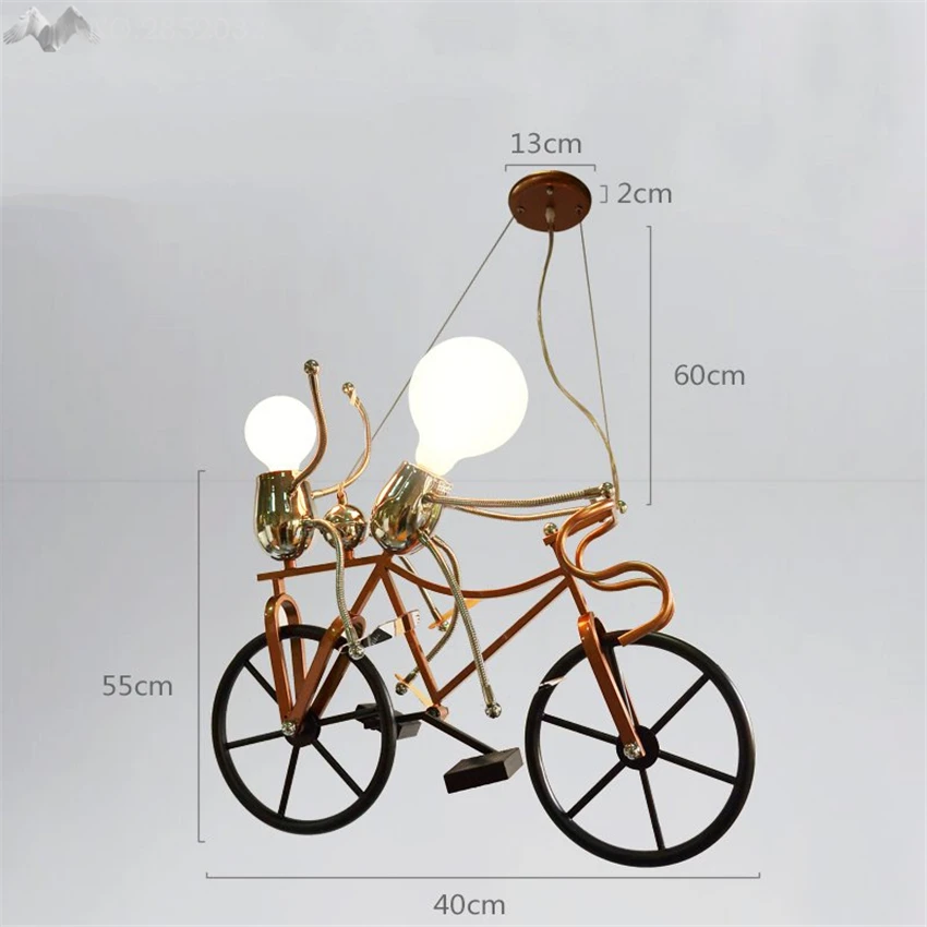 Modern creative cute cartoon knight bike pendant lamp iron light for living room kids bedroom home lighting fixtures | Лампы и