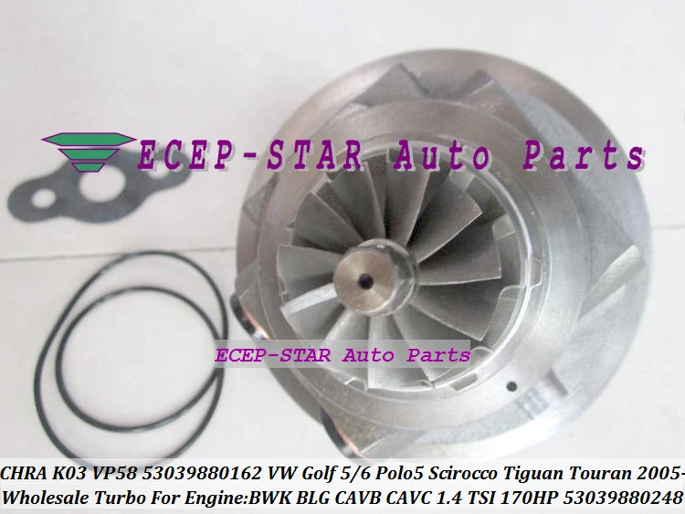 Бесплатная доставка, турбокартридж CHRA Core K03 53039700248 53039700162 для VW Golf GT 5 Polo 5 Tiguan Touran BWK BLG CAVB CAVC 1.4L TSI (art.: 799ec83f8) - 799ec83f8