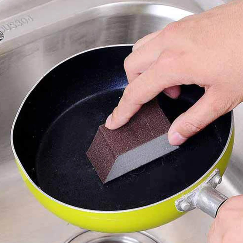 Congis 4pcs Magic Sponge Brush Alumina Emery Sponge Brush Kitchen Remove Rust Stains Cleaning Brush Bowl Wash Pot Brush