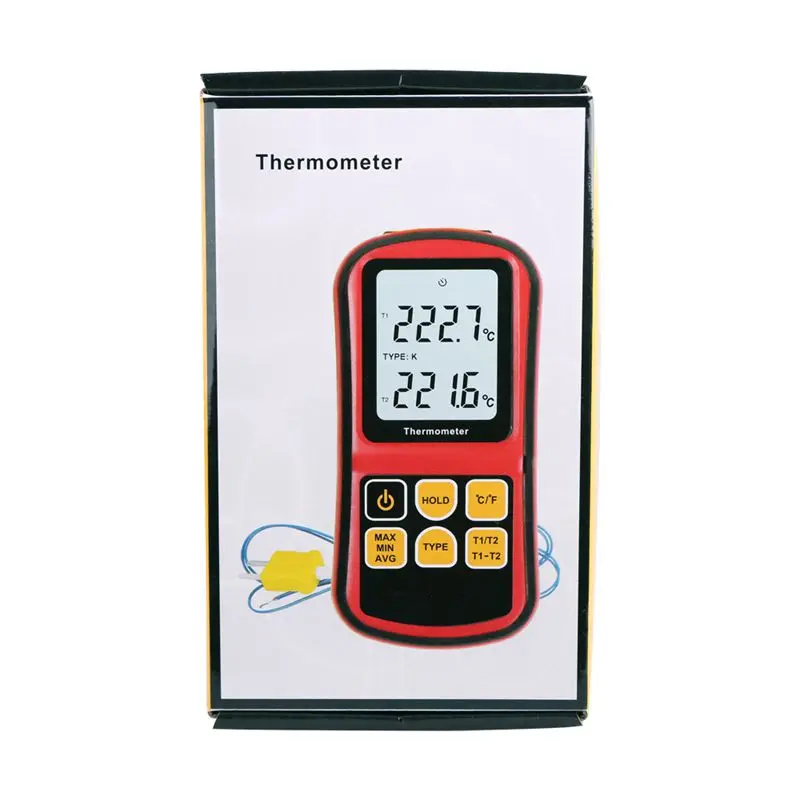 -50~300C Precision Thermocouple Thermometer Dual-channel Digital Temperature Meter For K/J/T/E/R/S/N LCD Termometro Tools GM1312 |
