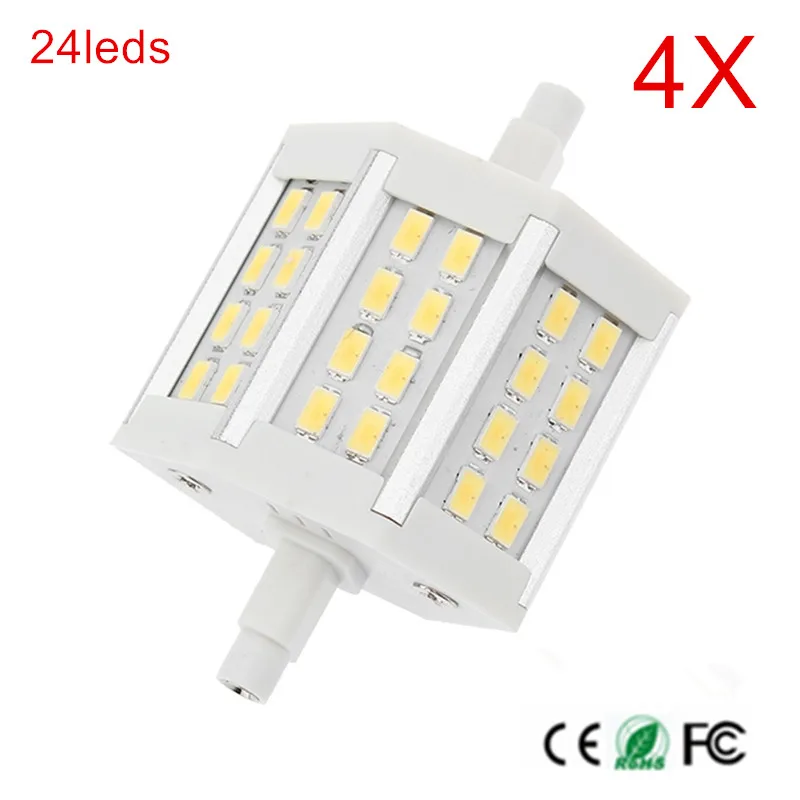4 шт. высокая яркость R7S Светодиодная лампа кукурузы 24 светодиода 5730 78 мм J78 AC85-265V