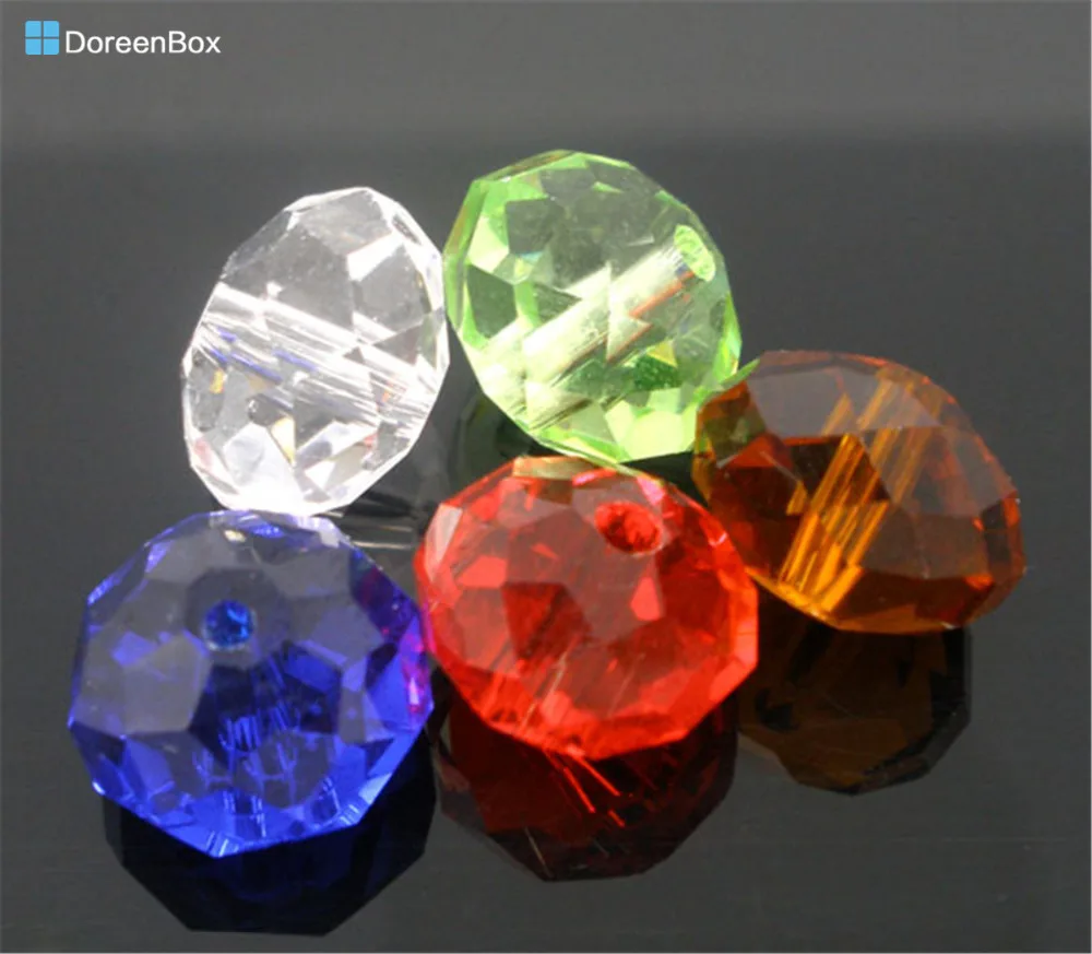 Doreen Box hot 50 шт. смешанные стеклянные граненые бусины Rondelle 5040 10 мм (B04424)|faceted rondelle