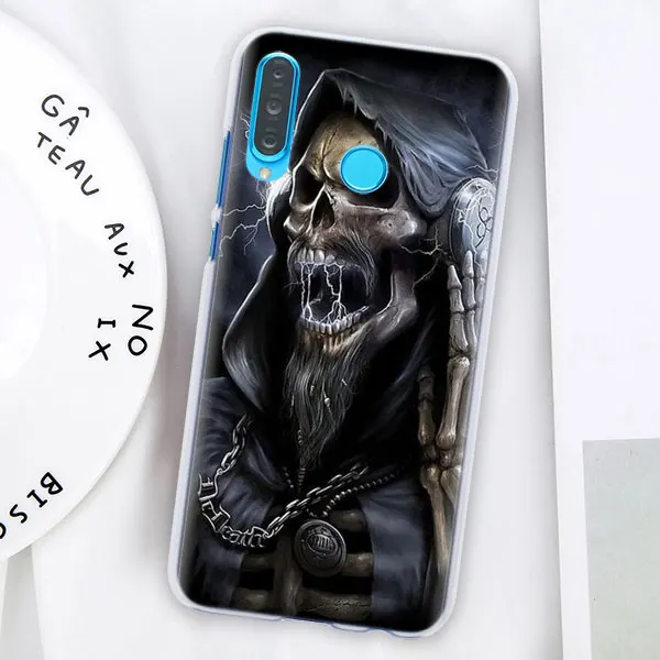 Мрачный смерть с косой Скелет Роскошный чехол для телефона для huawei P30 P30 Pro P9 P10 P20 Lite P Smart плюс вид 20 Жесткий задний Чехол бант - Цвет: 13