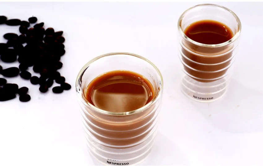 6 шт./компл. Кофе чашка Caneca ручной работы с двойными стенками, Стекло Чай чашки с белком молочной сыворотки и чаем "канистры с фильтром для кофемашины Nespresso Кофе эспрессо 85 мл 150 Термальность чашки
