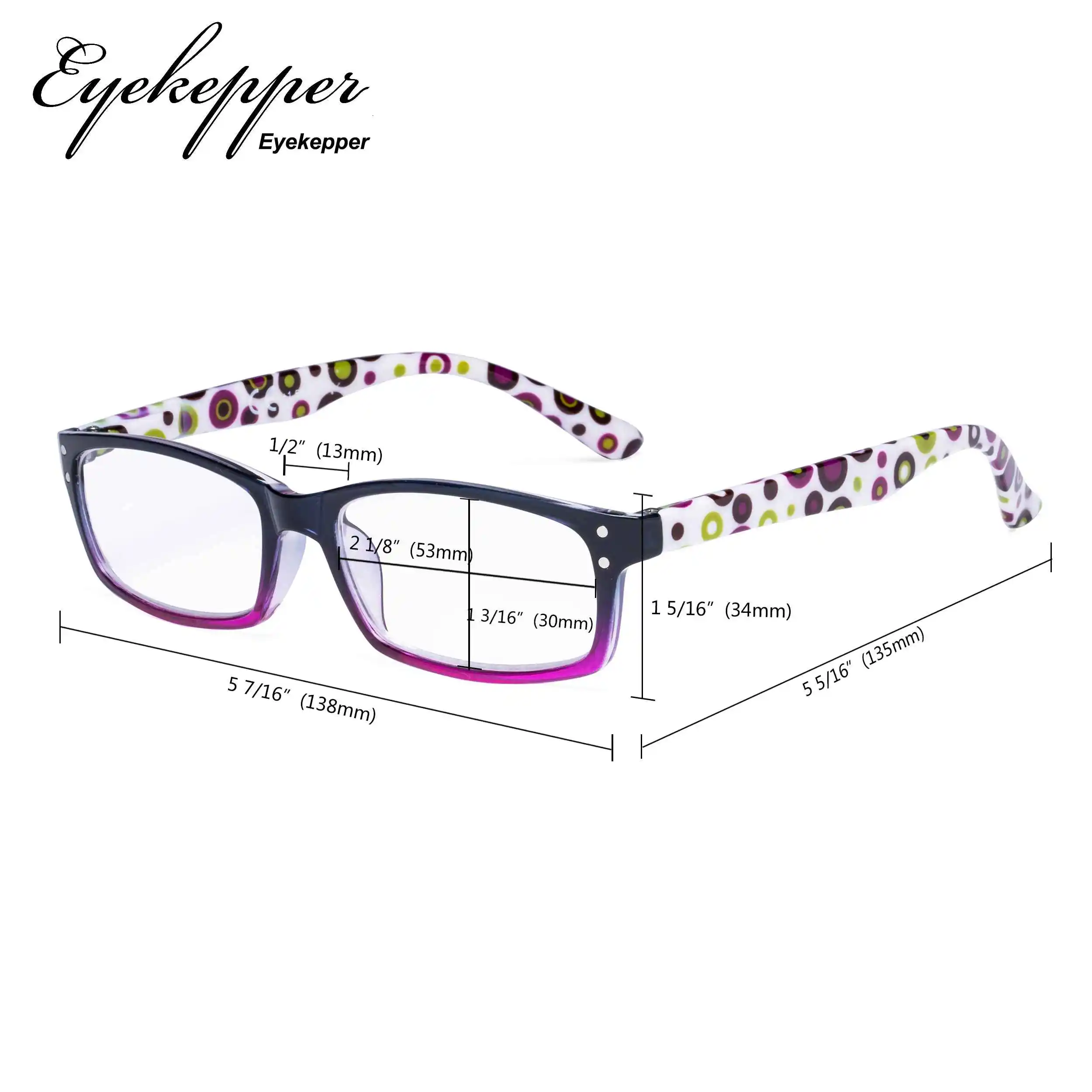 R103P Eyekepper женские очки для чтения, 4 упаковки, милые дужки в горошек