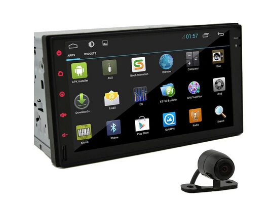 Бесплатный Cam + 2 дин android 4.4 автомобилей радио gps навигации Четырехъядерный 7