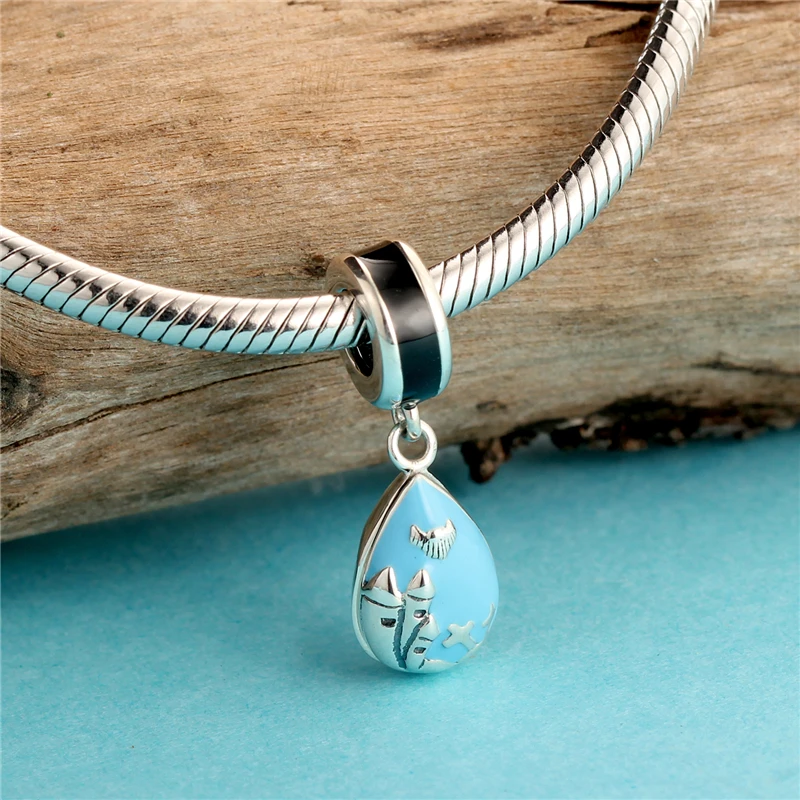 Мода Серебро 925 ювелирные изделия синий кресты шарм может быть открыт для женщин