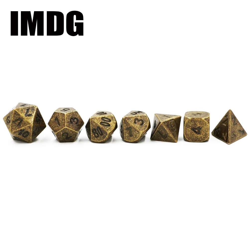 IMDG 7 шт./компл. Творческий RPG игра в кости многогранник металлические игральные кубики DND разных Цвет игра в кости