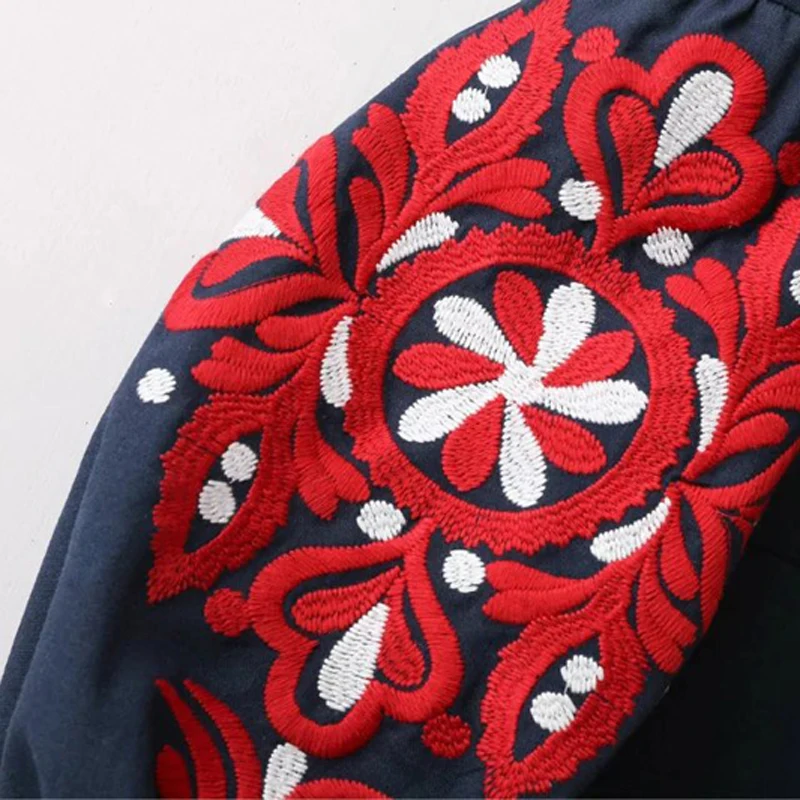 LERFEY женское платье в винтажном стиле Сезон осень с цветочной вышивкой на