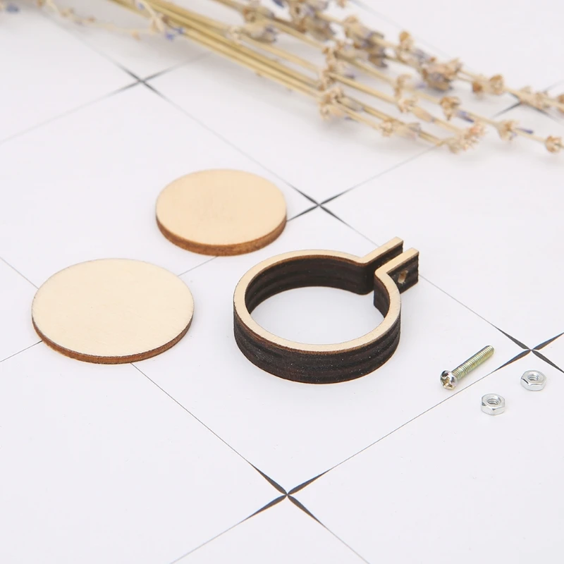 Мини деревянный каркас ручная вышивка крестиком Круглый обруч для обрамления