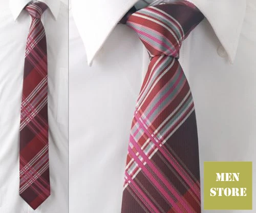 Мужской Жаккардовый плетеный галстук ручной работы коричневый фиолетовый белый