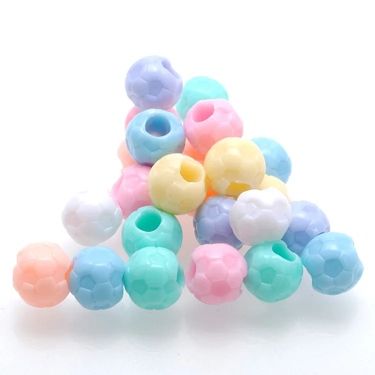 

Ice Cream Color Sport Football Acrylic Loose Beads Big Holes DIY Kids Jewelry Making Accessories 300pcs IC-35