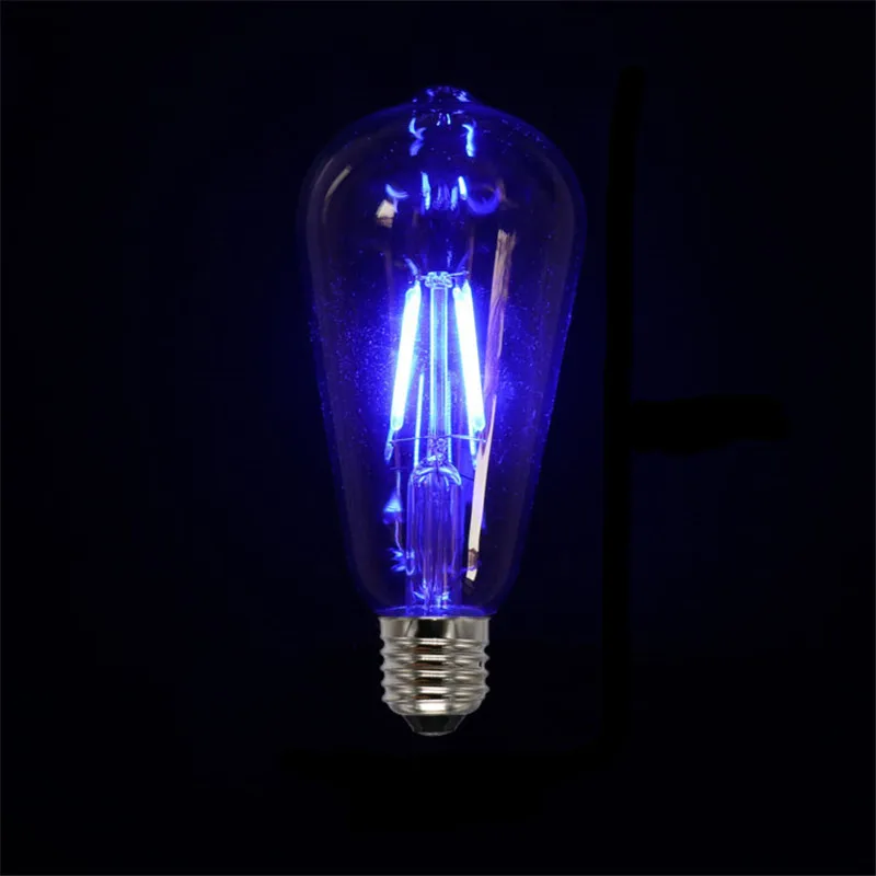 Led лампа накаливания ST64 1 шт. розовый синий зеленый красный 4 Вт COB Эдисон ретро