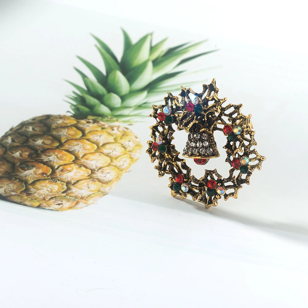 Brooches Pin Badge for Clothing Bells Garland Style Rhinestone Icon Christmas Decor on Backpack DIY Accessories Wholesale | Дом и сад