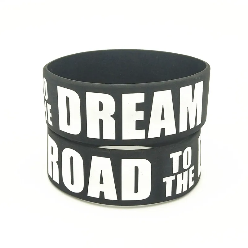 Черные силиконовые браслеты с надписью Road to the Dream 1 шт.|Браслеты голограммой| |