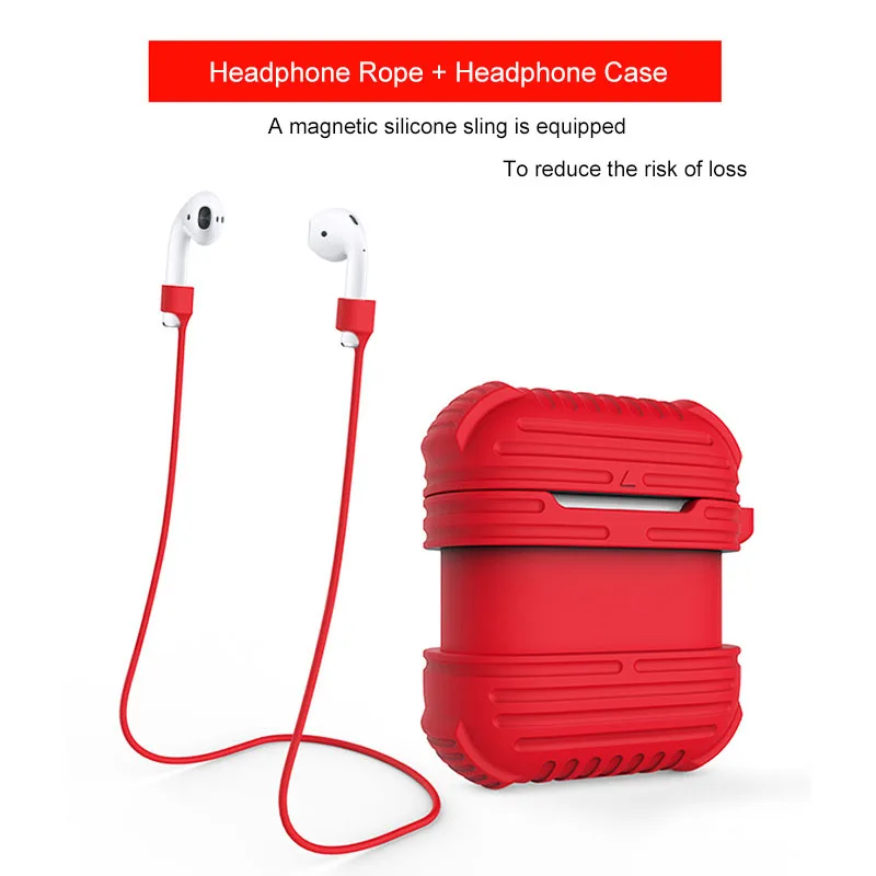 Силиконовый чехол Shellnail для Apple Airpods наушников ремешок беспроводных Bluetooth