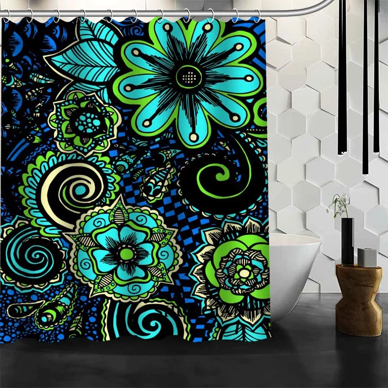 Лучшая Красивая занавеска для душа с векторными цветами на заказ ванной