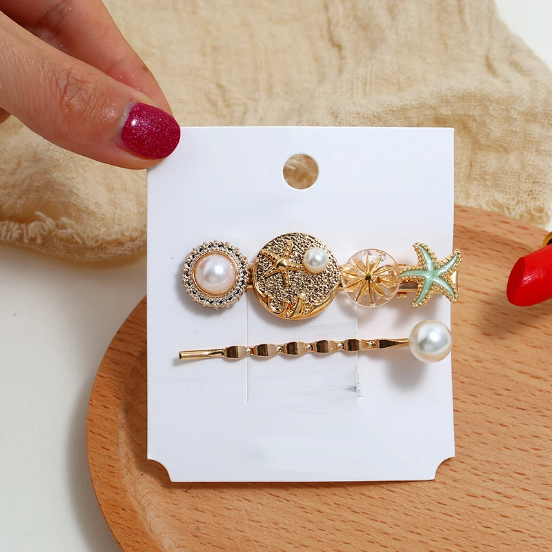 Заколка для волос из жемчуга XIYANIKE 2 шт./компл. женская шпилька со звездой и