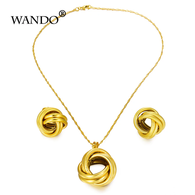 WANDO твист Эфиопский кулон ожерелье серьги набор ювелирных изделий Эритрея
