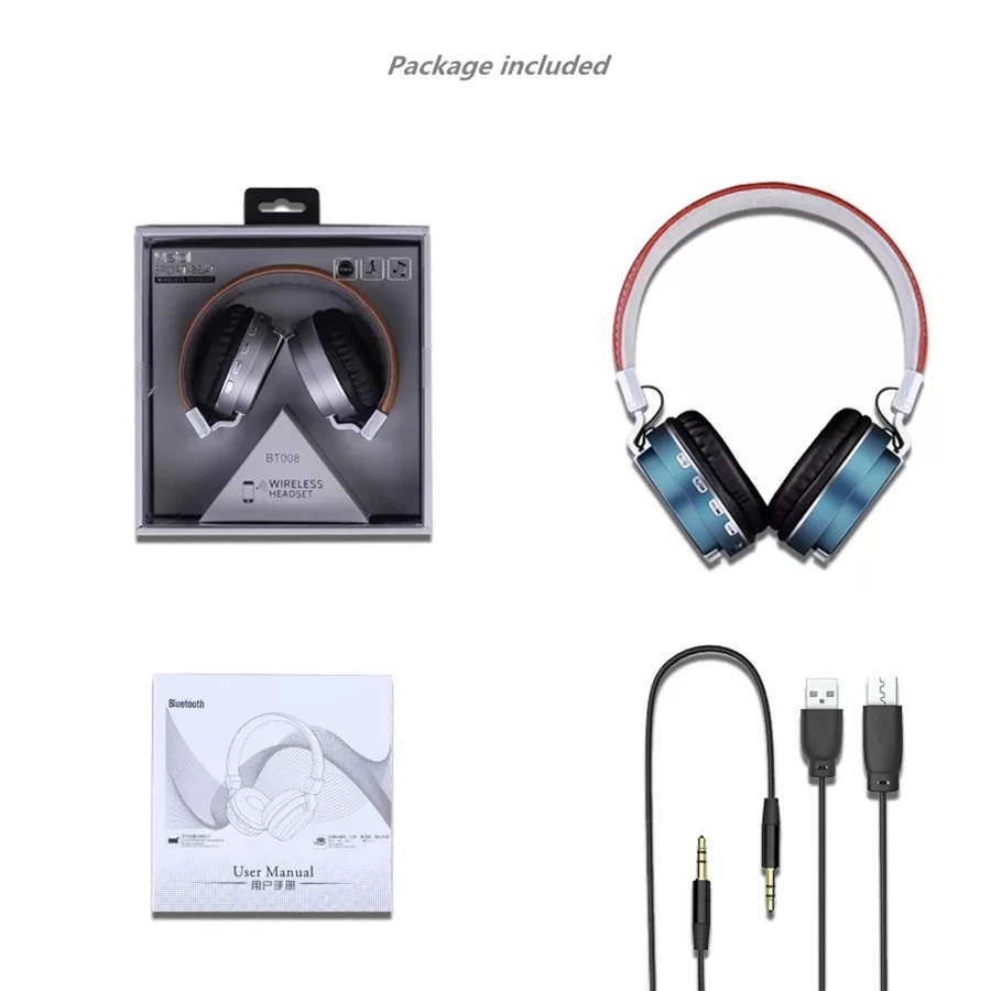 Новый год 2018 Bluetooth наушники спортивные поддержка 32G TF карта FM радио бас 3 5 мм