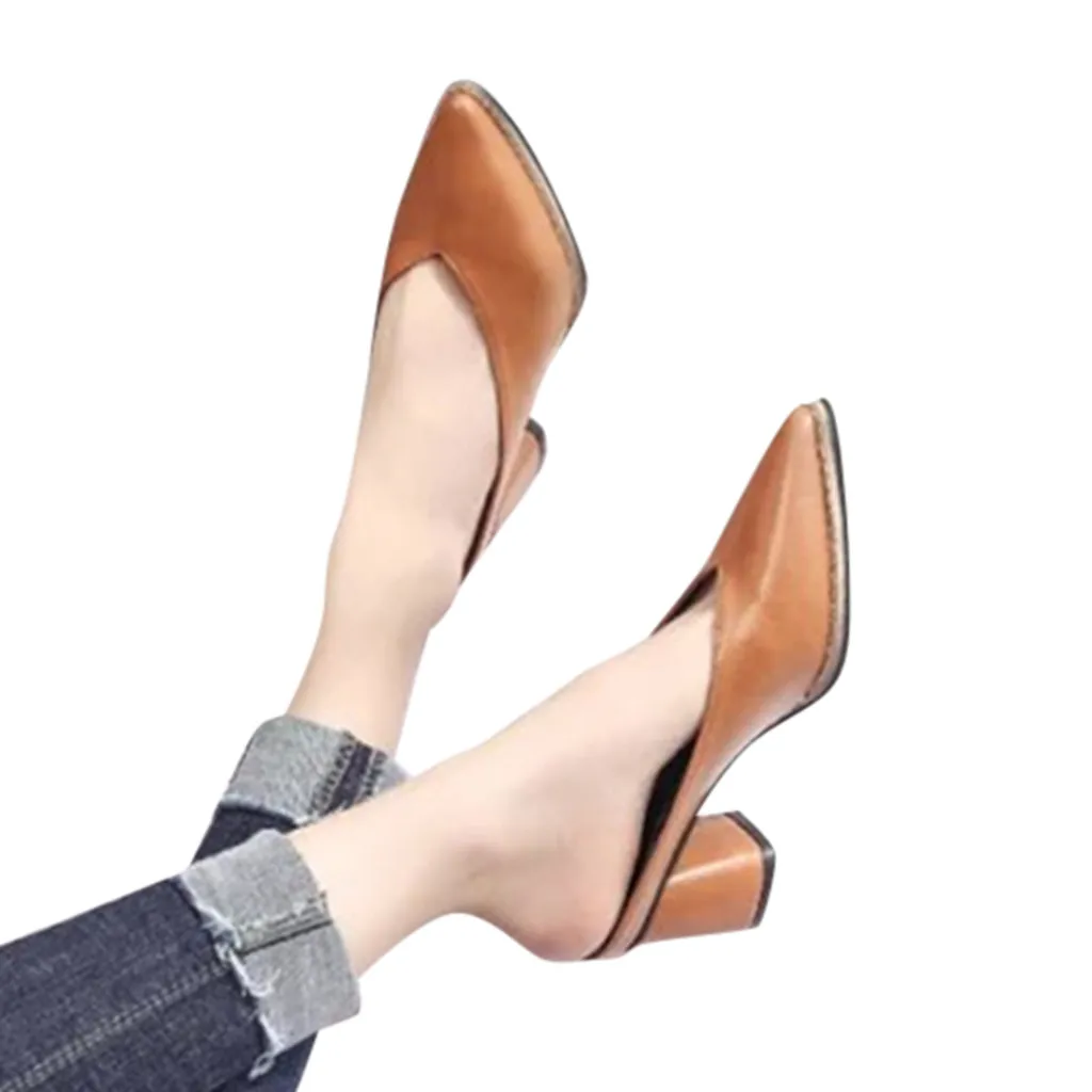 SAGACE/женская обувь на квадратном каблуке модная женская шлепанцы в стиле ретро