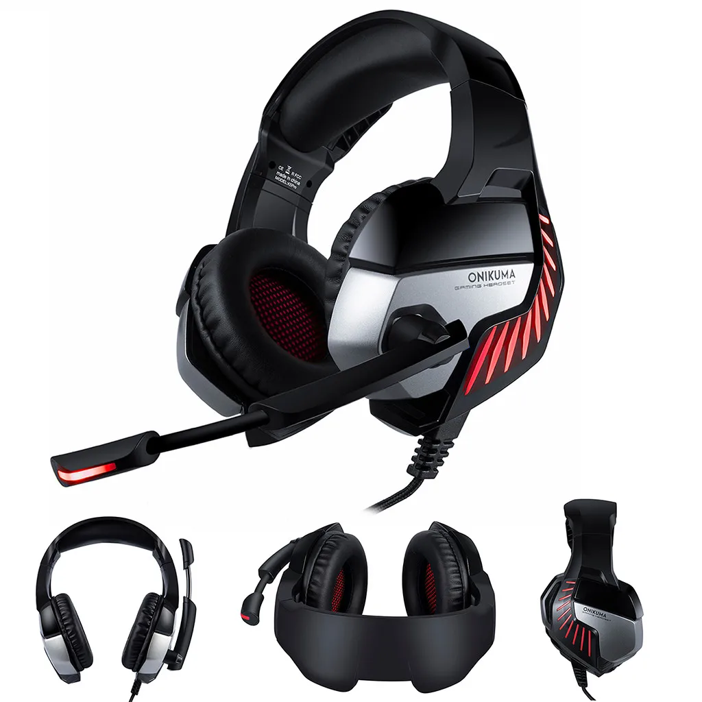 Onikuma K5 Pro Проводные шокирующие басовые Игровые наушники с микрофоном гарнитура
