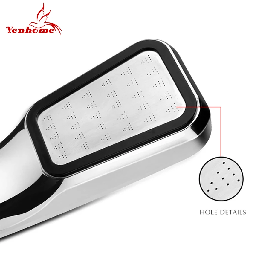 YenHome 30% водосберегающая 300% душевая головка высокого давления со шлангом и кронштейном качественная ABS Хромированная ручная душевая головка для ванной комнаты