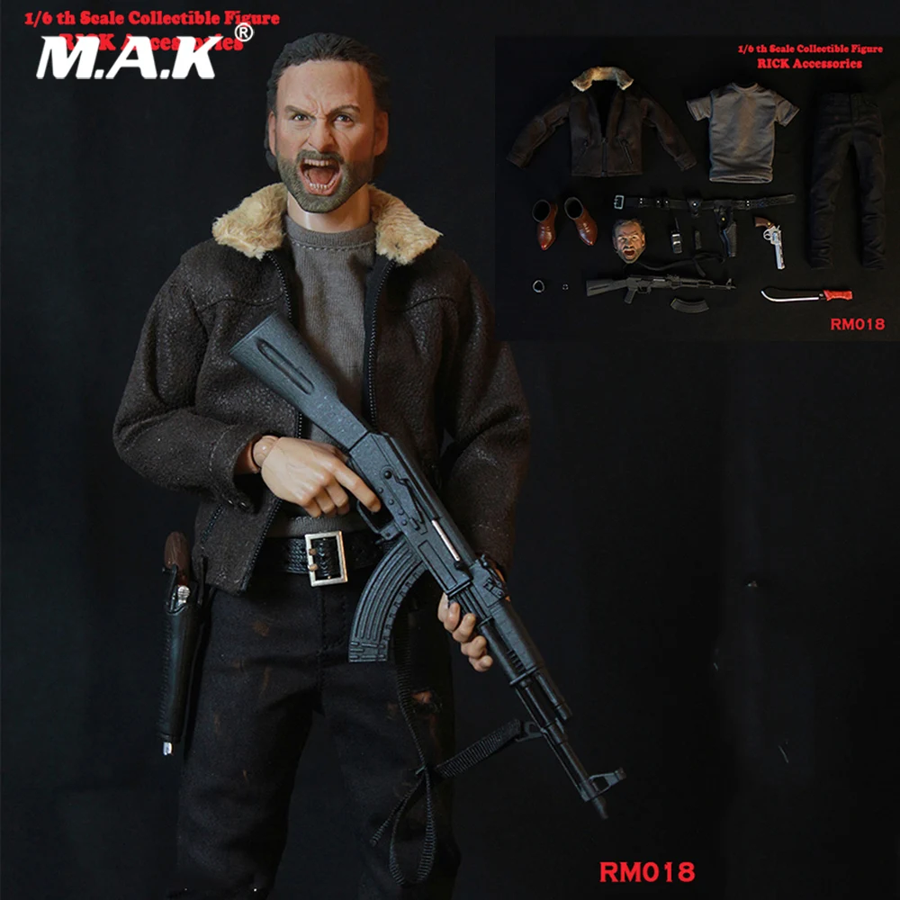 1/6 полный набор Коллекционная RM018 шериф Рик мужской головы аксессуаров для