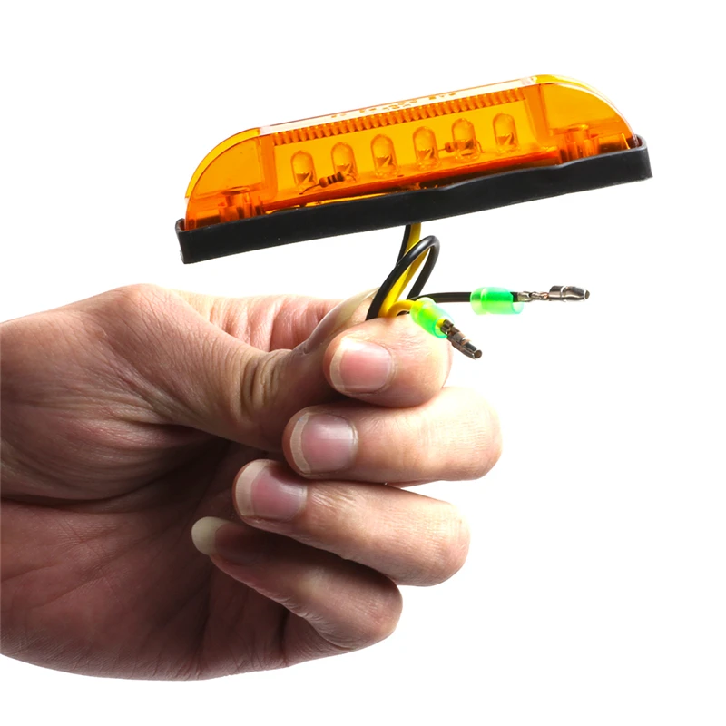 KEYECU 10 упак. 4 &quotЯнтарный 6LED Боковые габаритные огни Задний Боковой габаритный