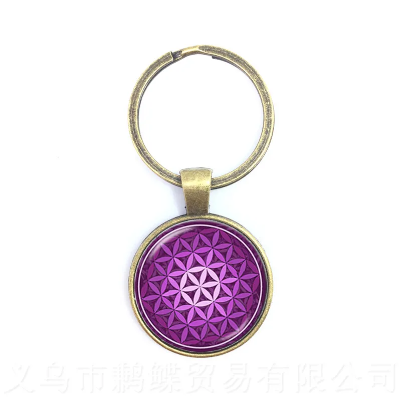Мандара стеклянные драгоценности брелки трендовые Мандала чакр Драгоценности