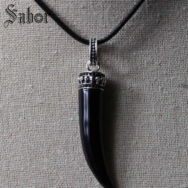 Necklace Tiger Tooth Gift For Women &amp Men Female Rebel Bead silver color Fashion Jewelry Wholesale thomas | Украшения и