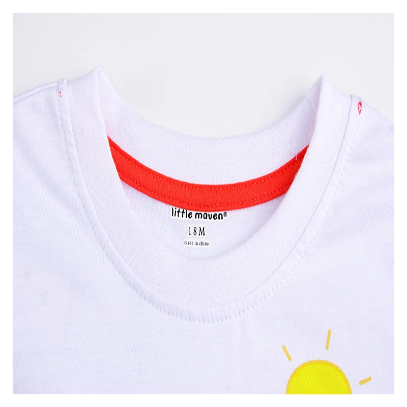 Little maven Boys Short Sleeve Shirts Cotton Breathable O-Neck Girls Cute Character Peppa and George Unisex Kids T-shirt |