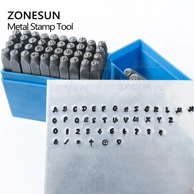 ZONESUN 42 шт. ювелирные изделия металлические штампы алфавит искусственное сердце