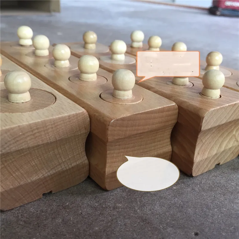 Цилиндрические цилиндрические блоки деревянные игрушки Монтессори для малышей