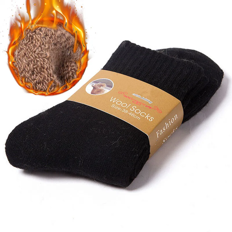 Winter Fashion Luxury Merino Wool Men Dress Socks Brand Big Size Cotton Warm Thick Thermo Socks Gentlemen Thermal Stocking