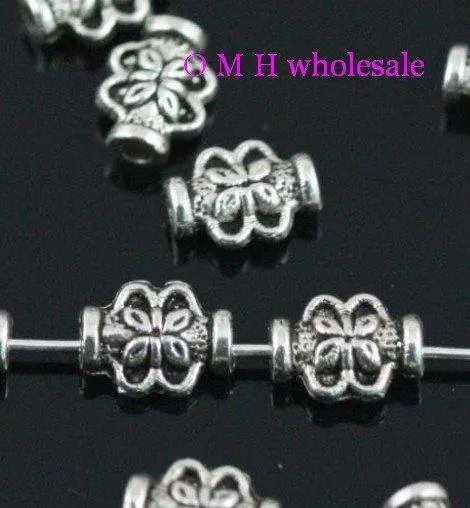 

OMH wholesale Free ship 30pcs tibetan silver spacer beads Jewelry Findings metal beads 8X3mm ZL131
