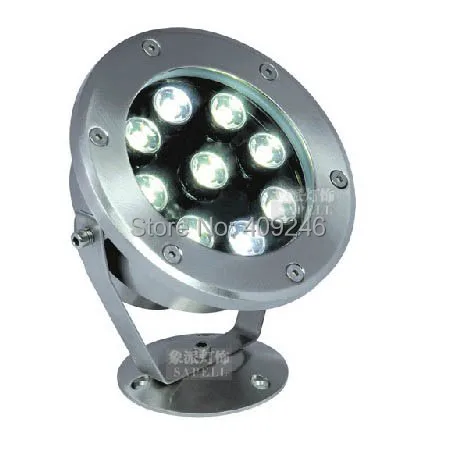 

Яркий 9X1W светодиодный подводный прожектор IP68 Водонепроницаемый свет LED открытый бассейн Пруд Лампа Свет DC12V 24V или AC85-265V