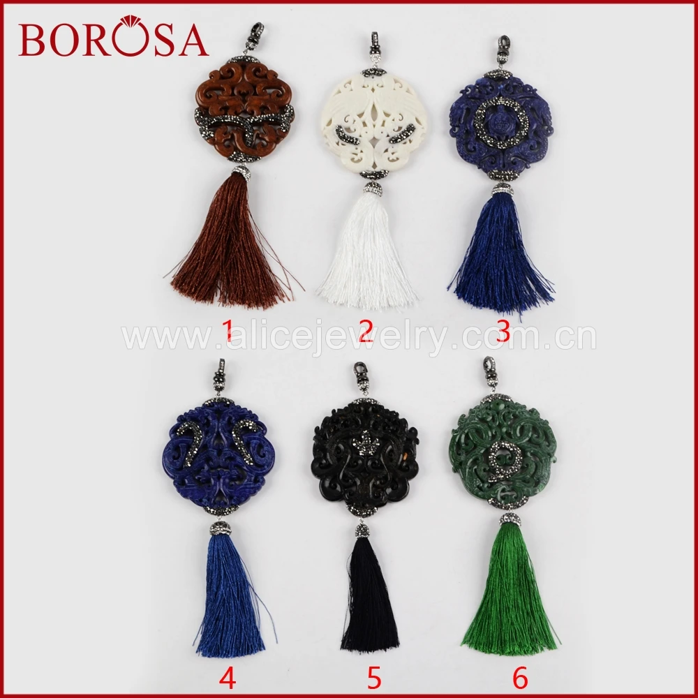 Бренд borosa Радужный дизайн драгоценные камни резные натуральный камень стразы